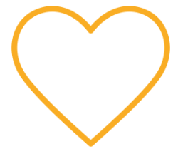 Orange heart outline
